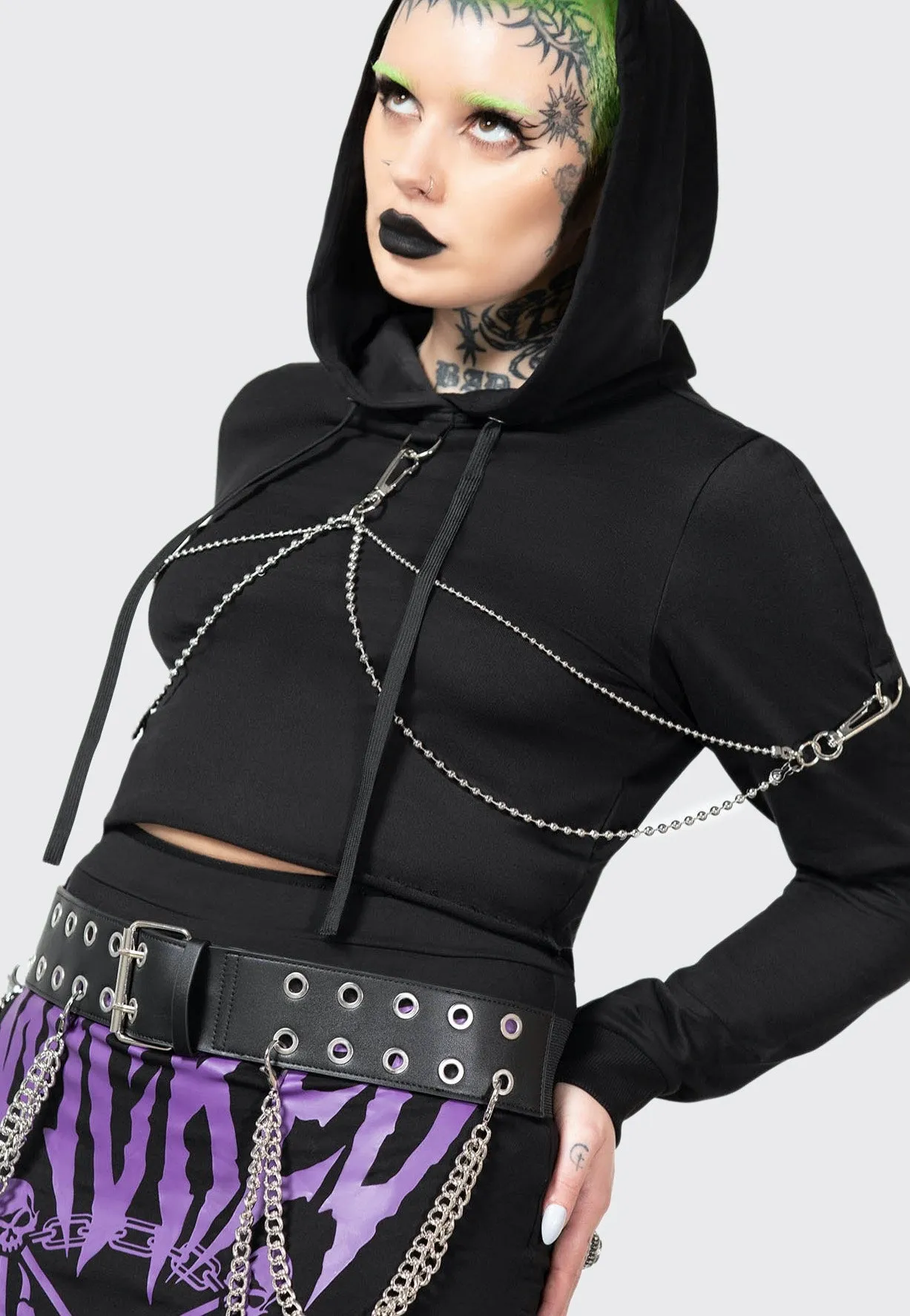 Killstar - Wicked Crop Crew Black - Hoodie