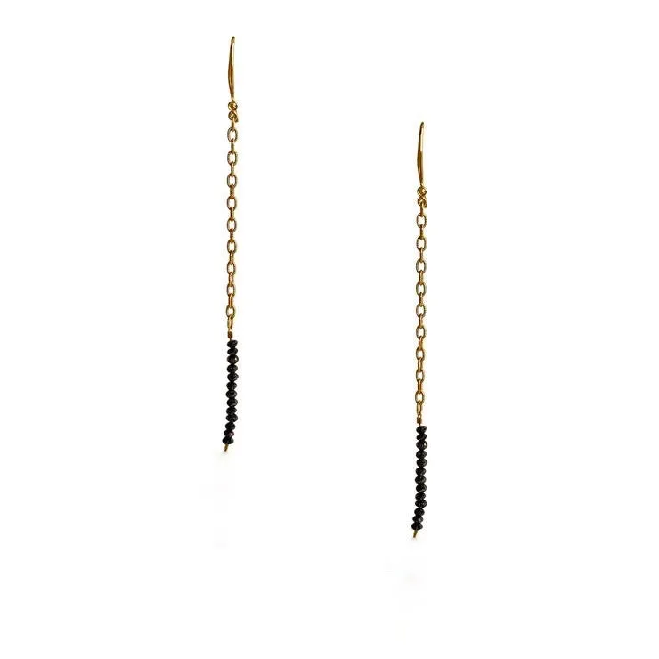 Lola Earrings Yellow Gold Black Diamond