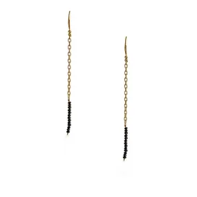 Lola Earrings Yellow Gold Black Diamond