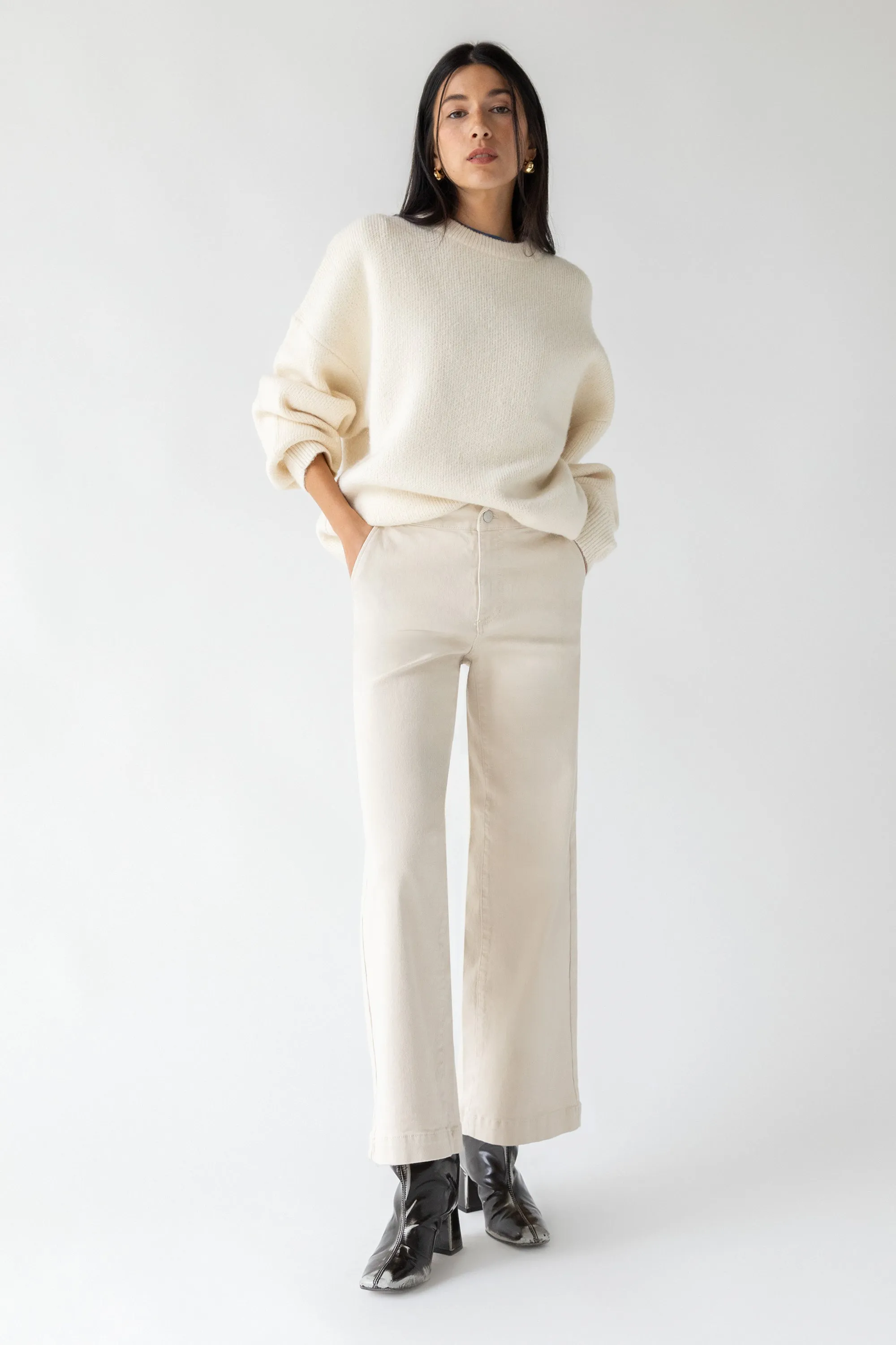 LONG LENGTH 30 TWILL WIDE LEG PANT