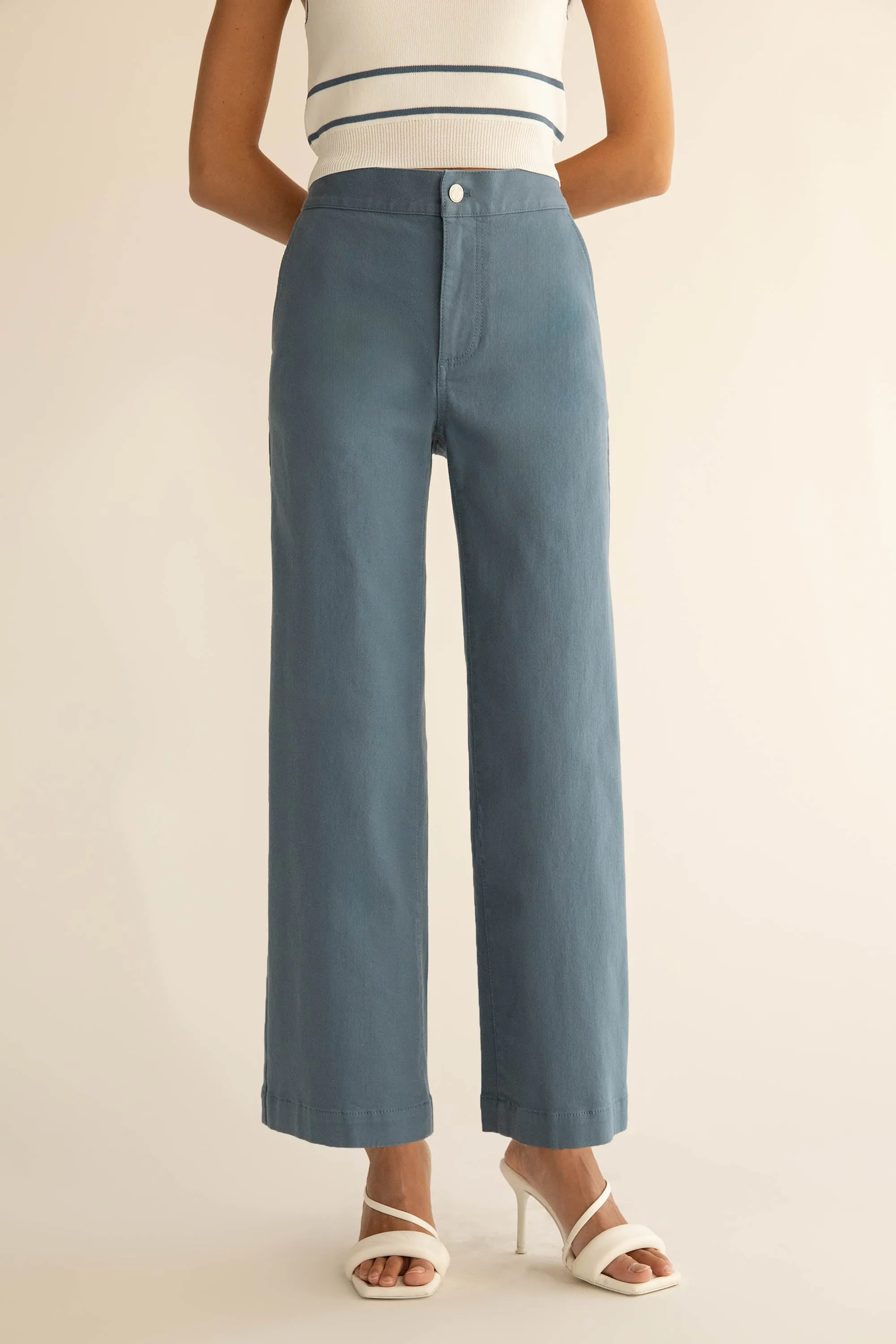 LONG LENGTH 30 TWILL WIDE LEG PANT