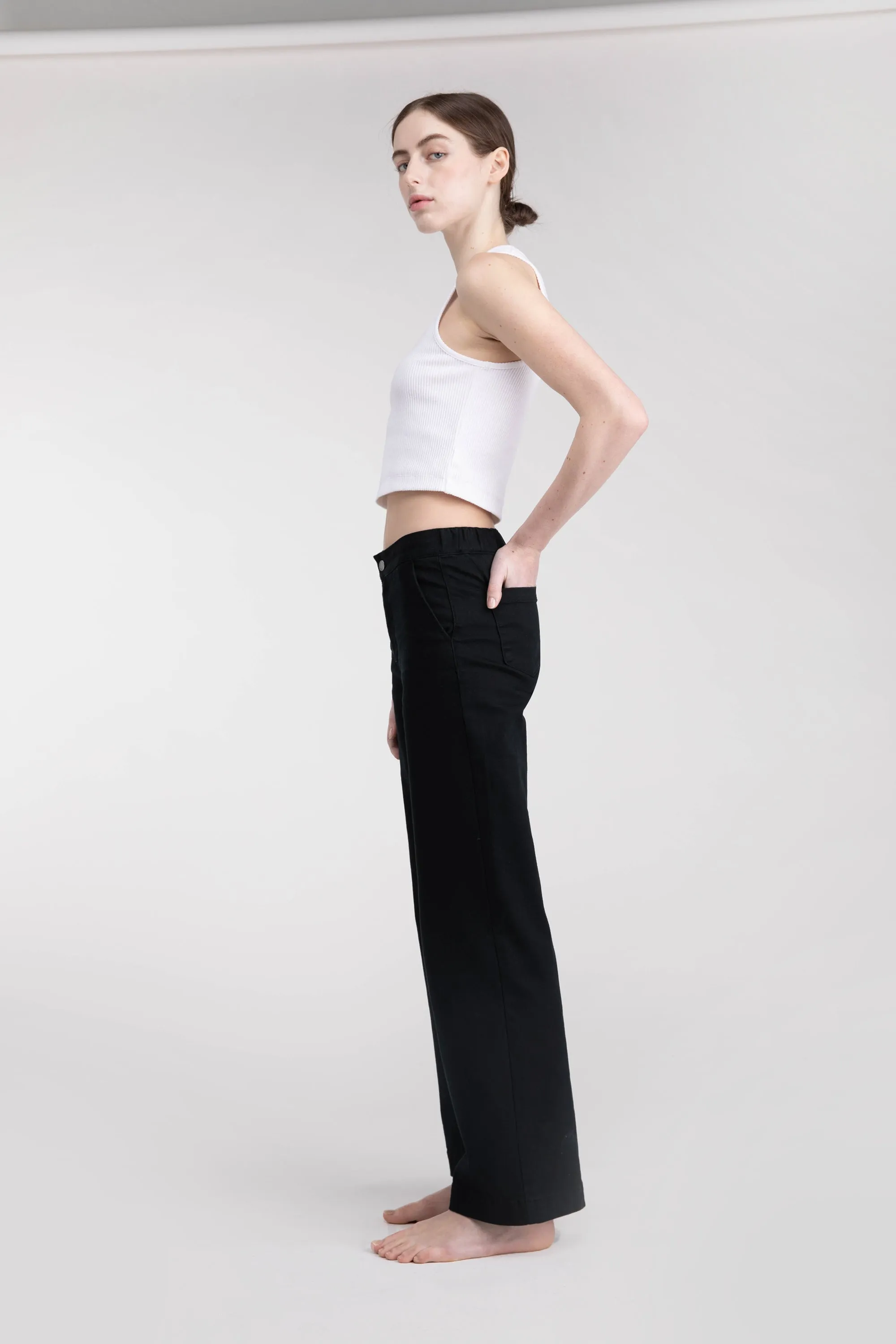 LONG LENGTH 30 TWILL WIDE LEG PANT