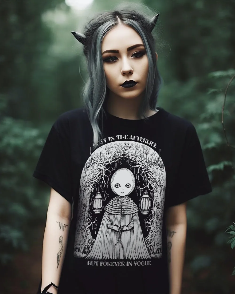 Lost in the Afterlife Tee - Goth T-Shirt Unisex Halloween Dark Academia Witchy Alt Style Occult Fashion Gift