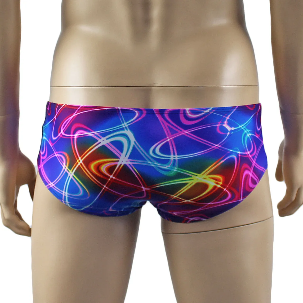 Mens Festival Disco Lights Mini Low Rise Party Shorts Multi-coloured