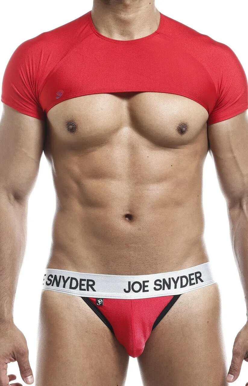 Mens Joe Snyder Stretch Spandex Posing Top with Cap Sleeves Red