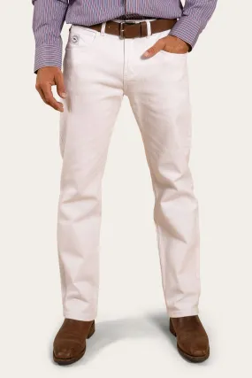 Muster Mens Slim Straight Fit Jean - White