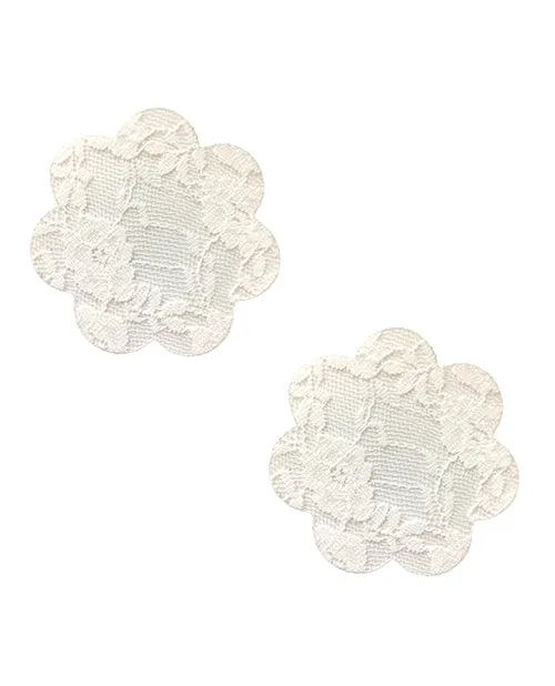 Neva Nude Lace Petal Flower Pasties - White O/S