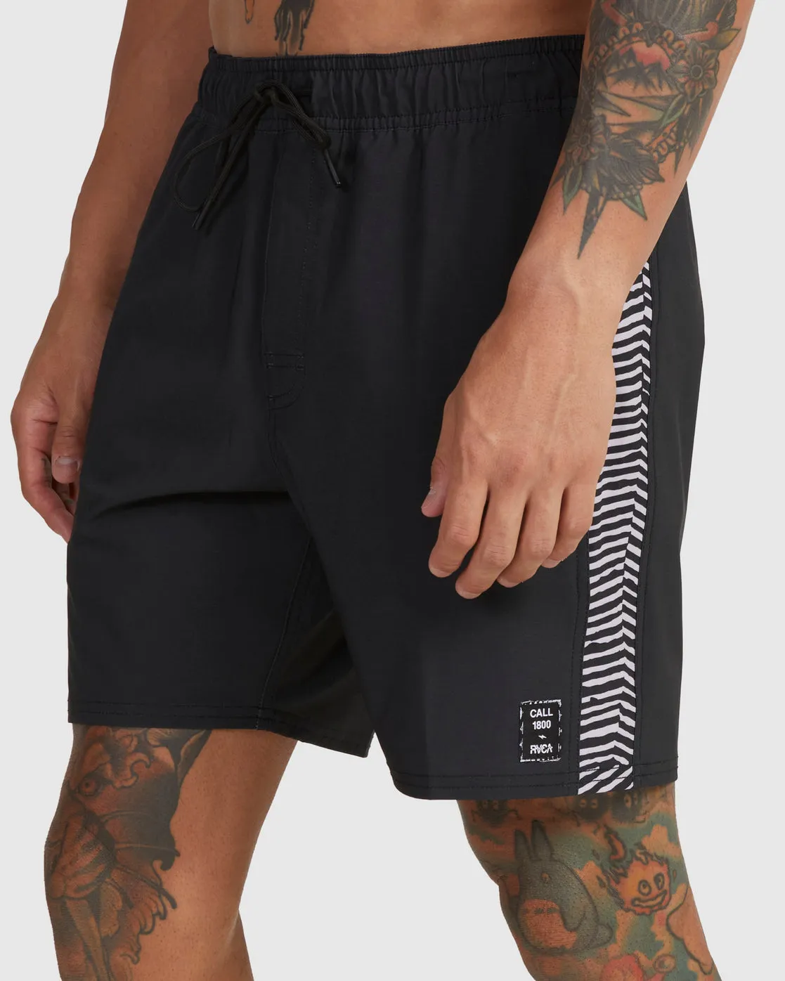 Noise Elastic Waist 17 Boardshorts - Black