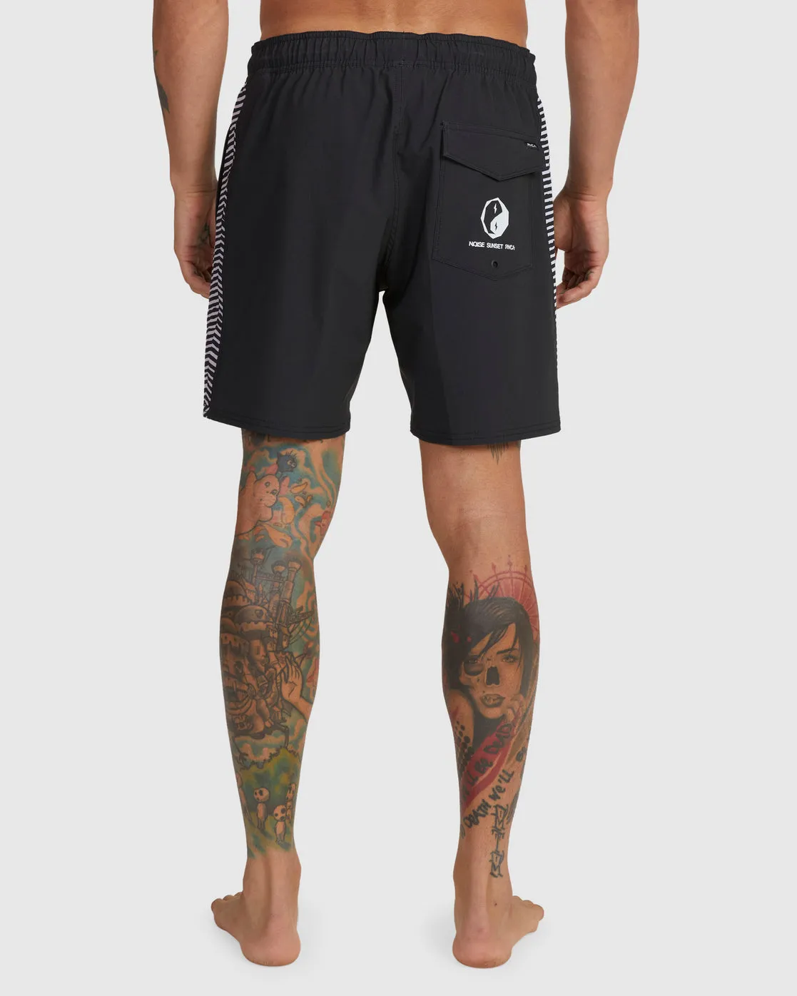 Noise Elastic Waist 17 Boardshorts - Black