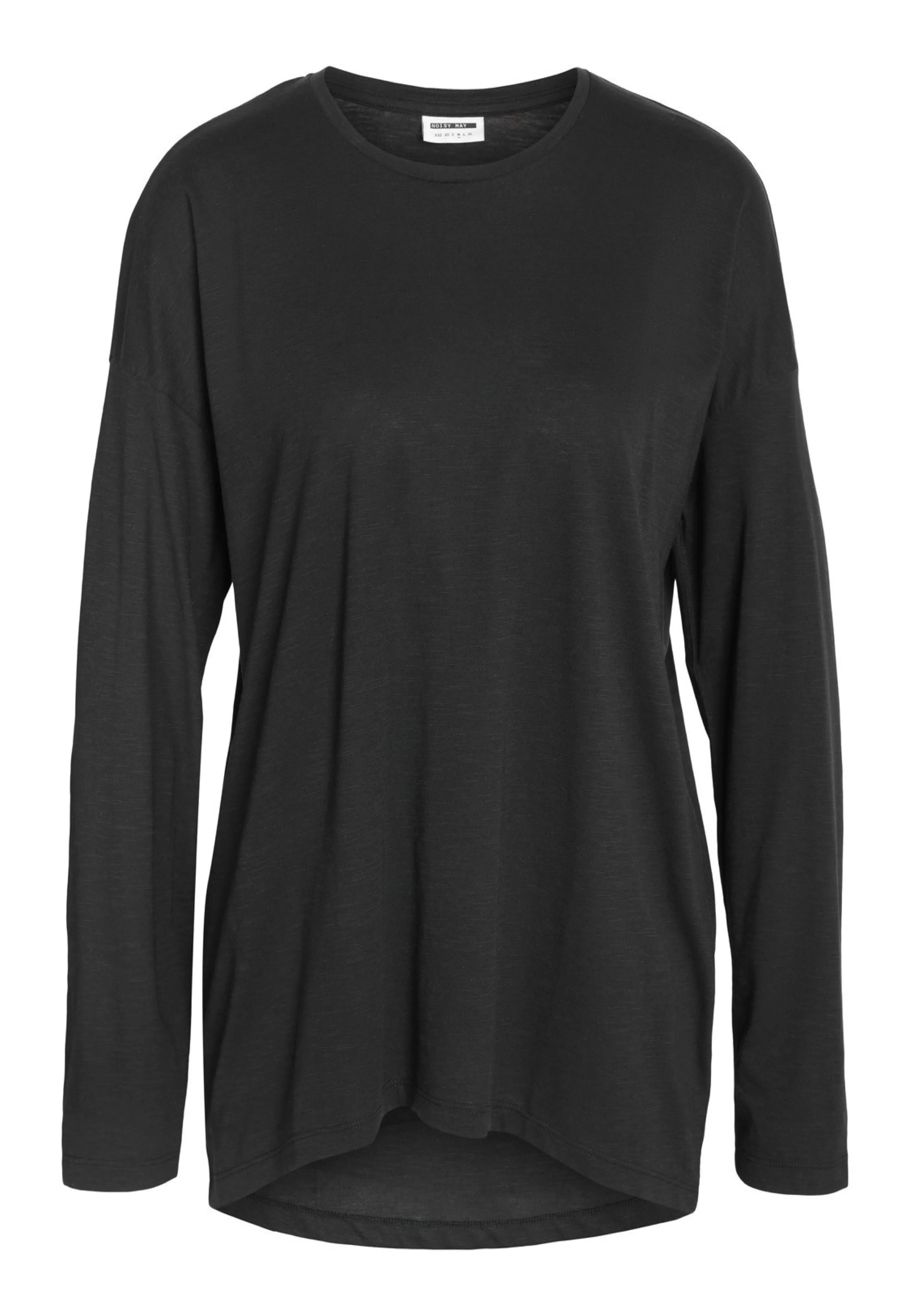 Noisy May - Mathilde O Neck High/Low Top Black - Longsleeve