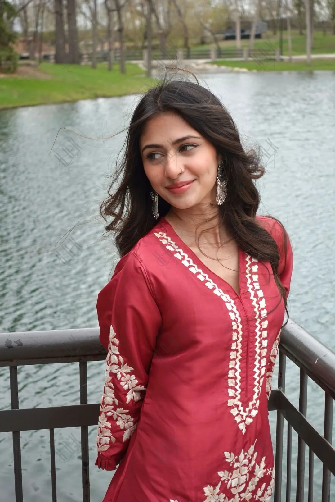 Noor in Saba Chikankari Kurta Set in Habutai Silk - Pink