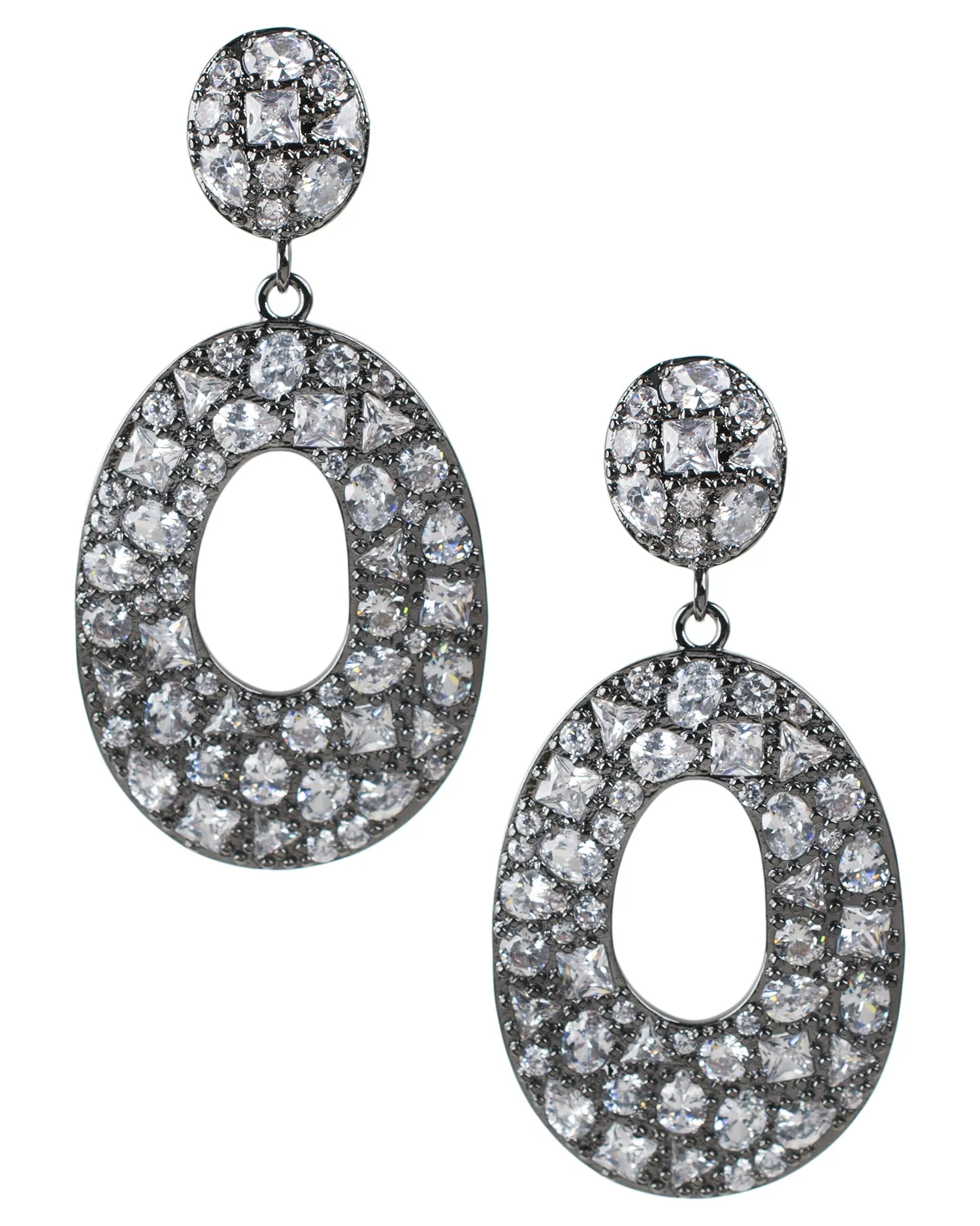 Open Oval Drop Earrings