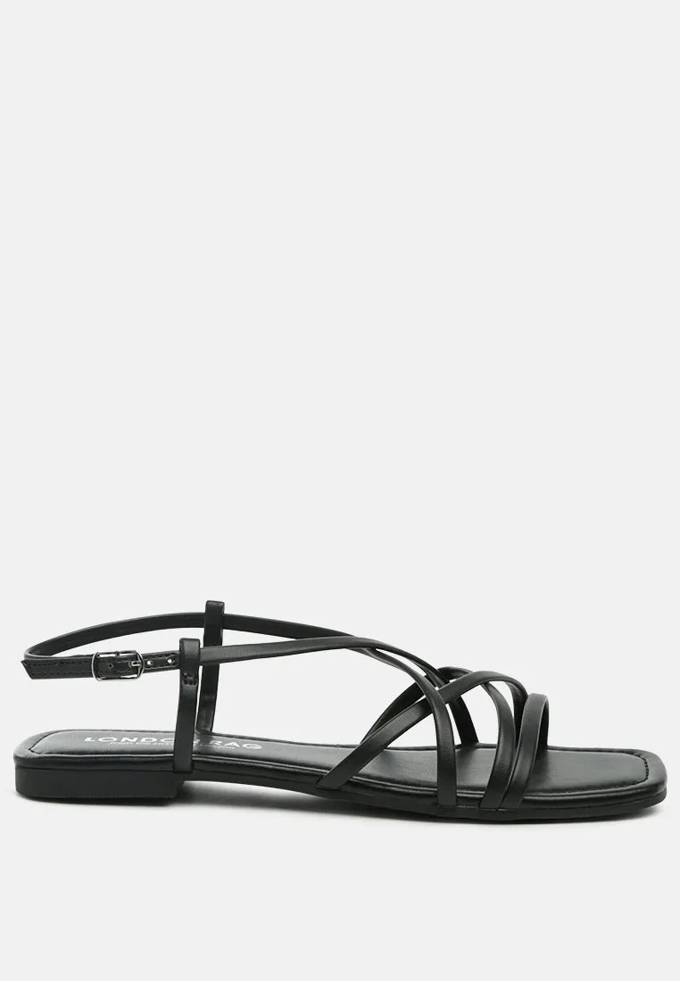 Petal Molly Cuddles Cross Strap Detail Flat Sandals By Ruw