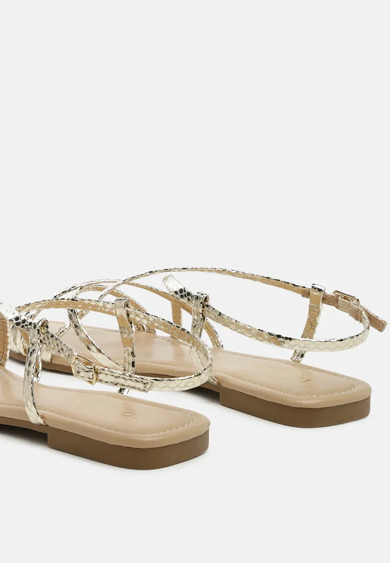 Petal Molly Cuddles Cross Strap Detail Flat Sandals By Ruw