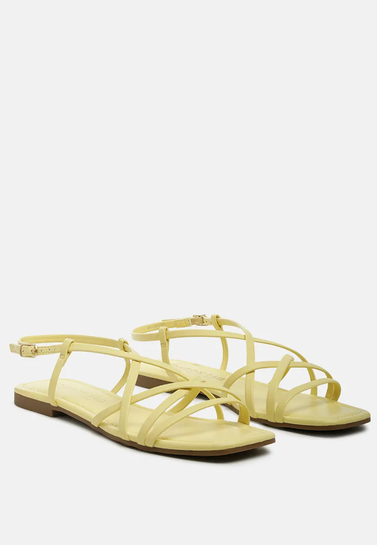 Petal Molly Cuddles Cross Strap Detail Flat Sandals By Ruw