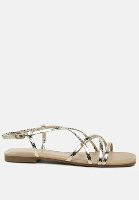 Petal Molly Cuddles Cross Strap Detail Flat Sandals By Ruw