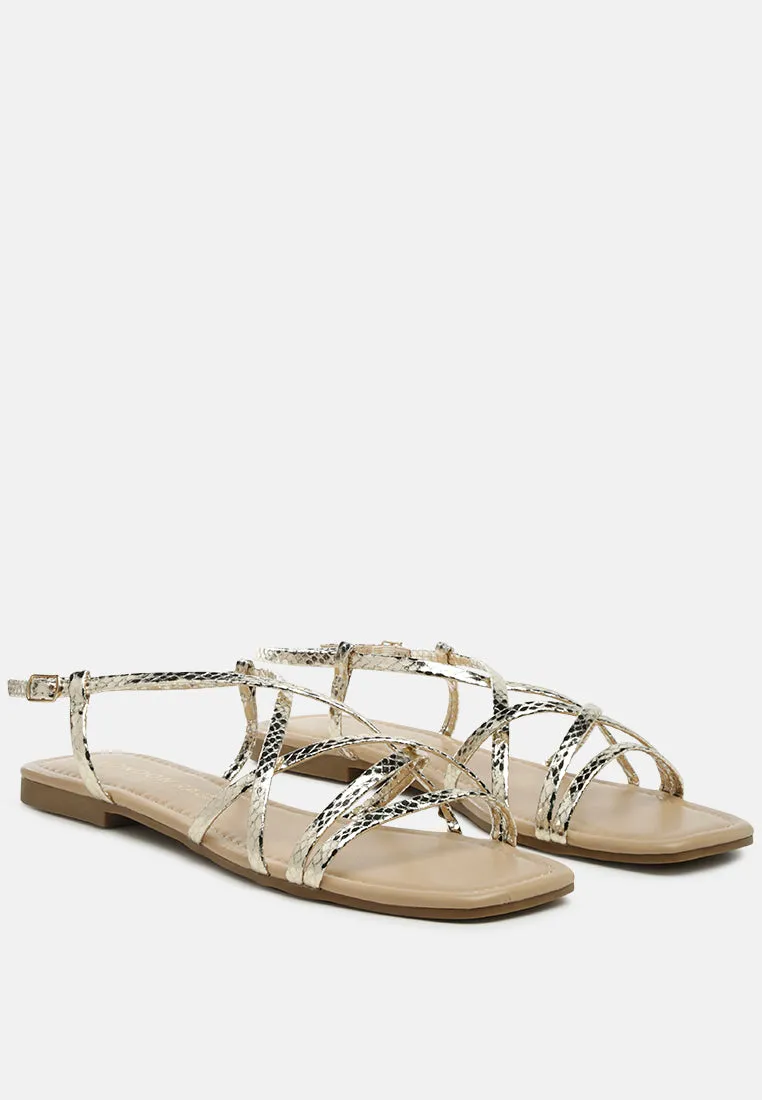 Petal Molly Cuddles Cross Strap Detail Flat Sandals By Ruw