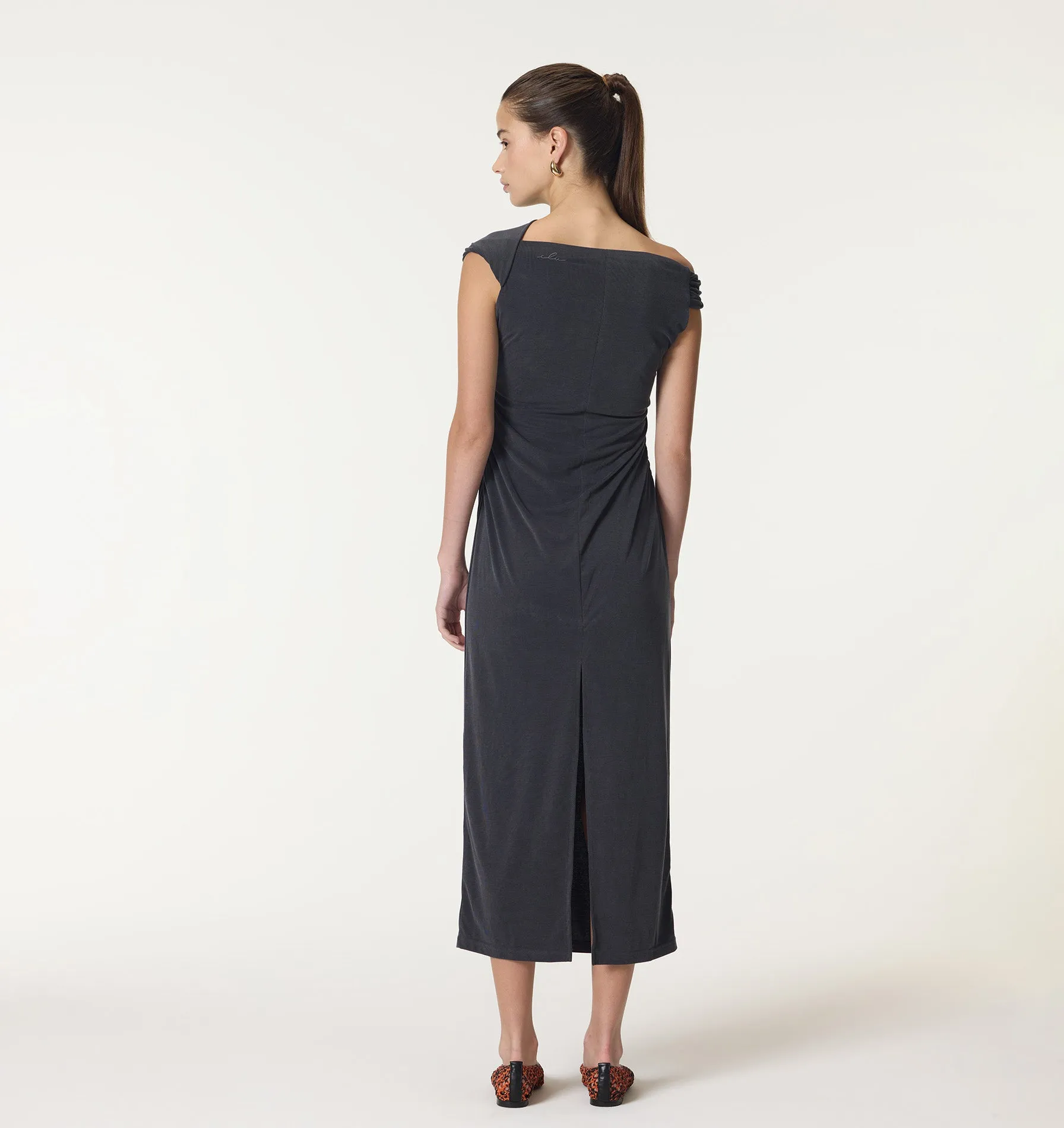 Piper Twist Maxi Dress - Charcoal