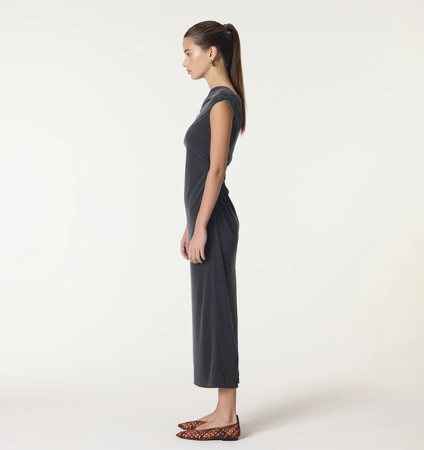 Piper Twist Maxi Dress - Charcoal