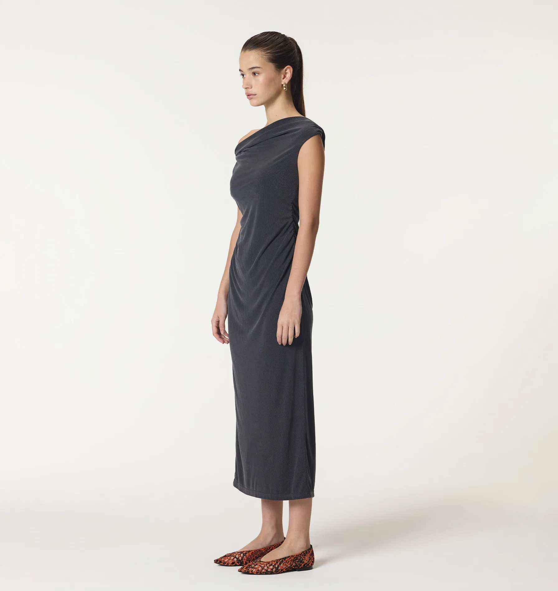 Piper Twist Maxi Dress - Charcoal