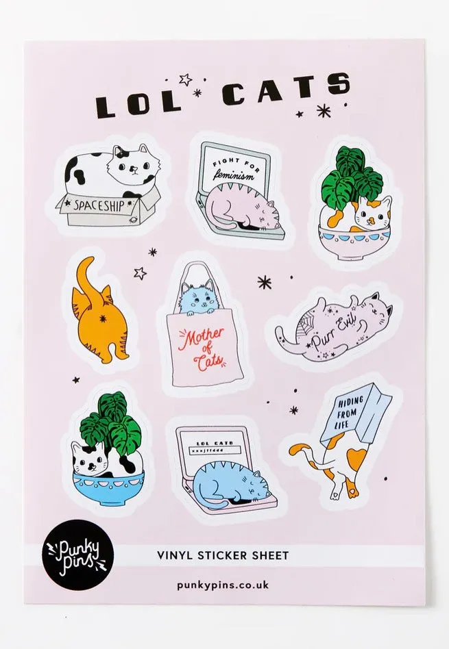 Punky Pins - LOL Cats Vinyl A5 - Sticker Set