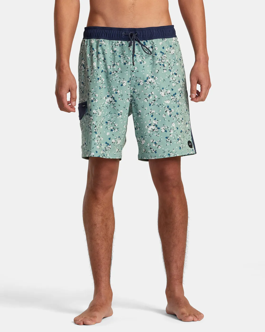 Restless Elastic Waist 17 Boardshorts - Green Haze