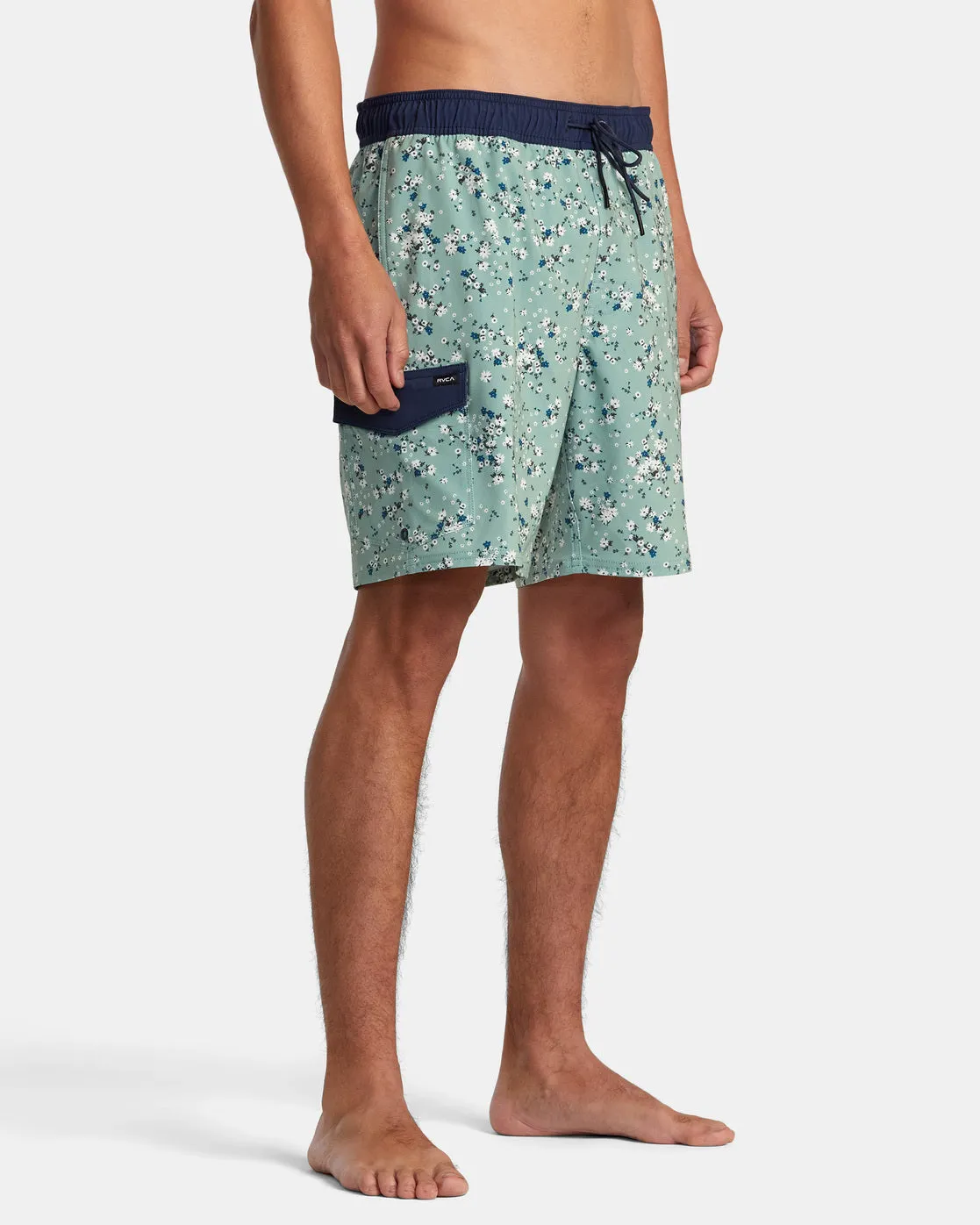 Restless Elastic Waist 17 Boardshorts - Green Haze