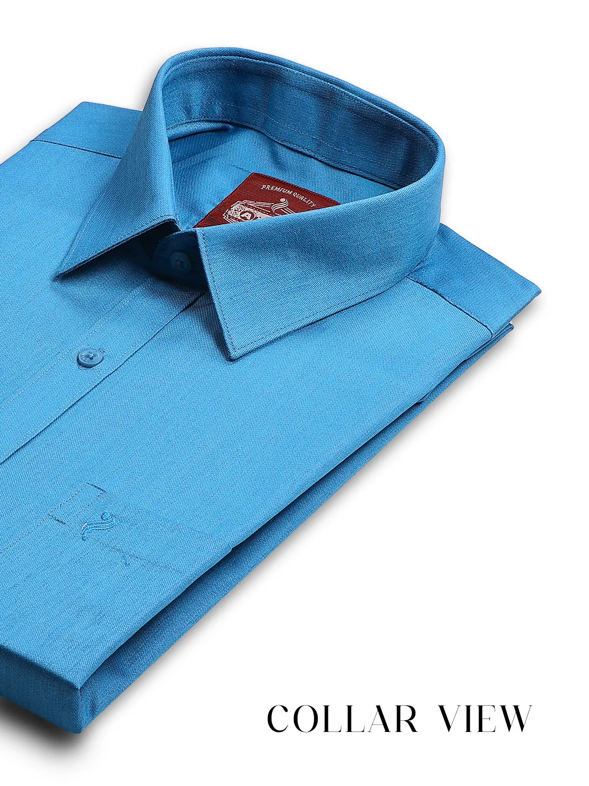 Rolex Color Shirts & Tissue Single Dhoti Set - Dark Pastel Blue