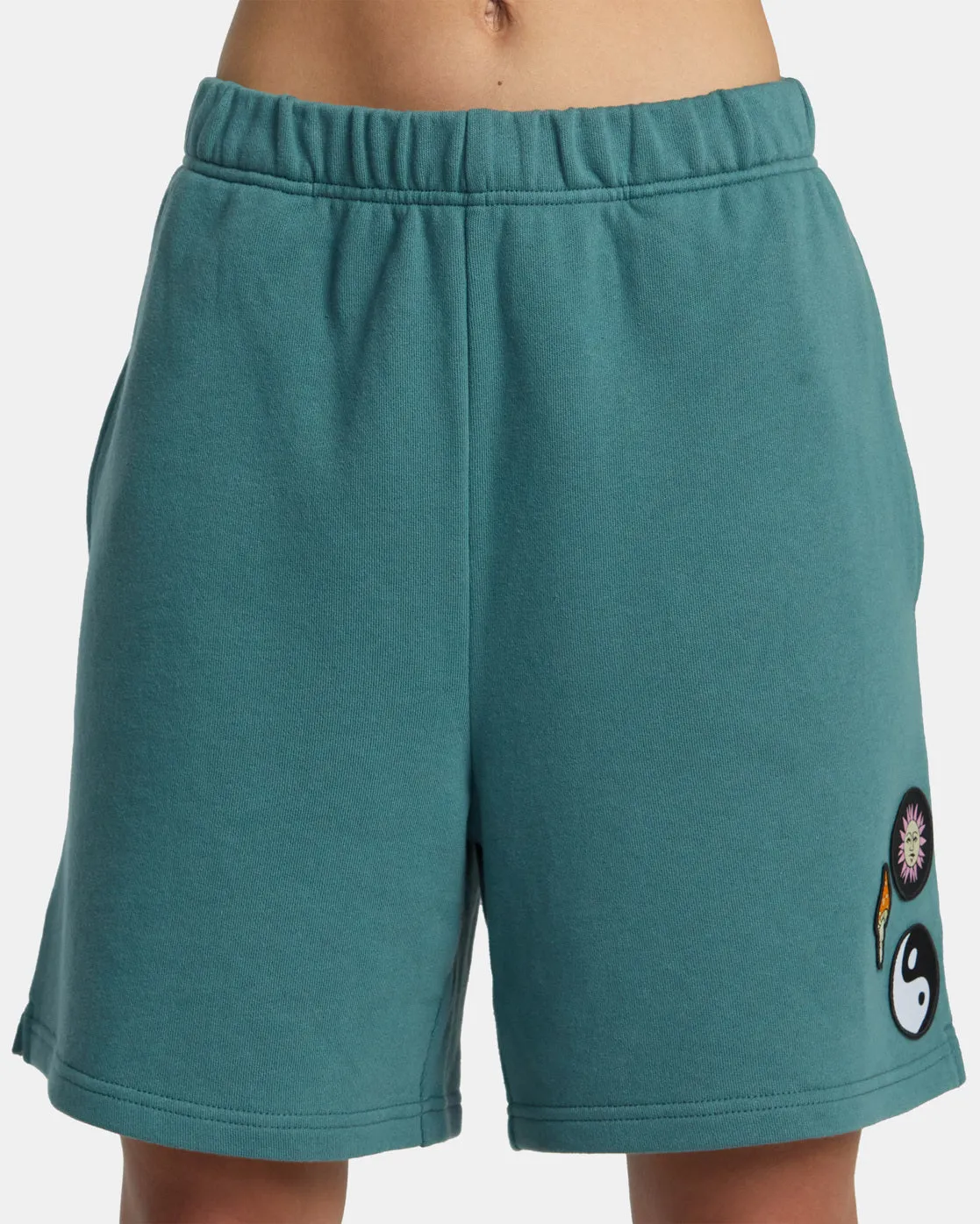 Rose Machado Baggy Oversized Sweat Shorts - Teal