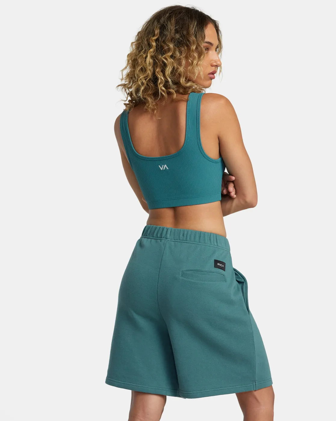 Rose Machado Baggy Oversized Sweat Shorts - Teal