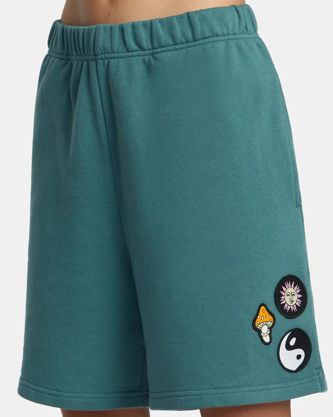 Rose Machado Baggy Oversized Sweat Shorts - Teal