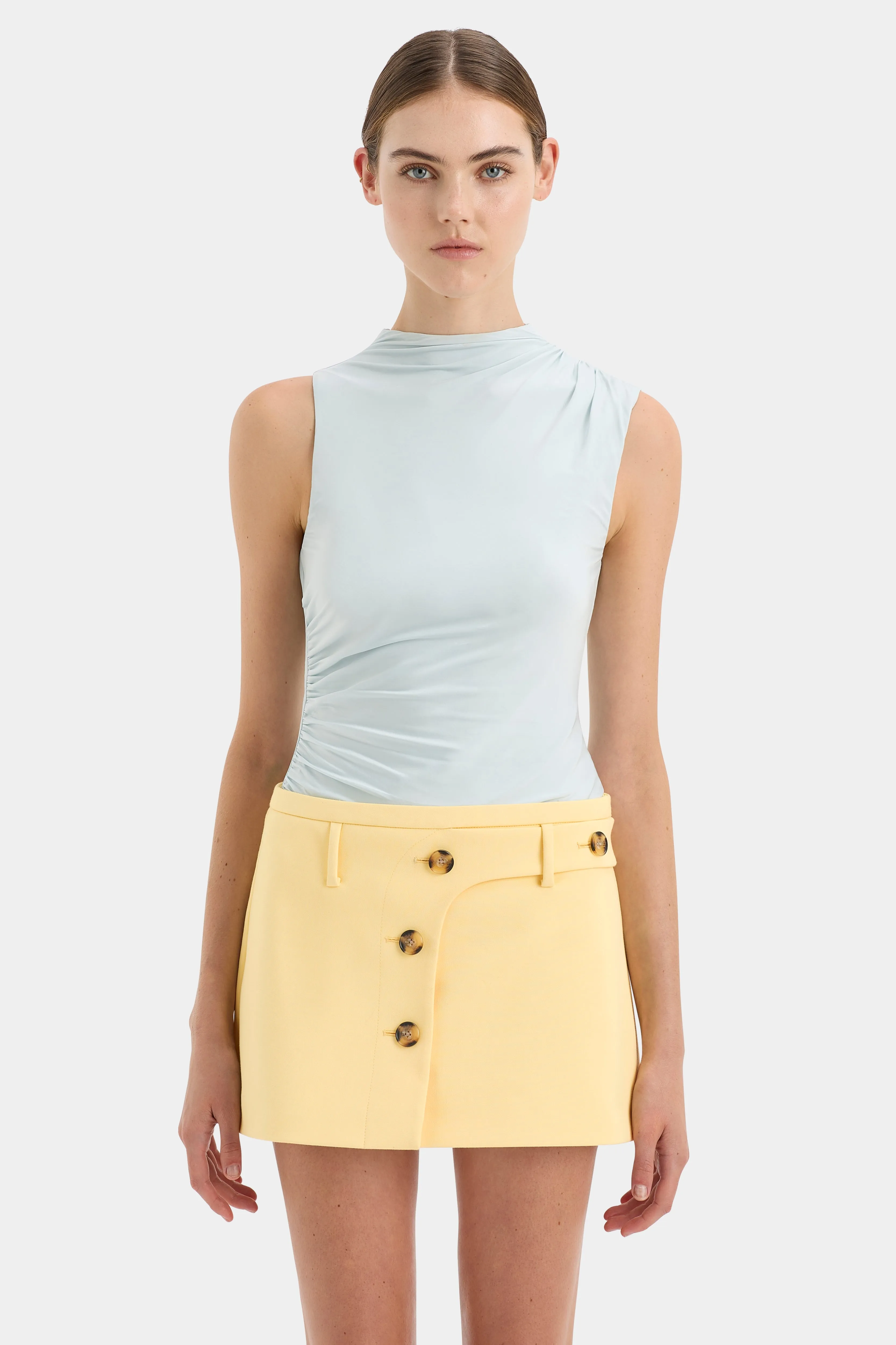 Sandrine Button Mini Skirt