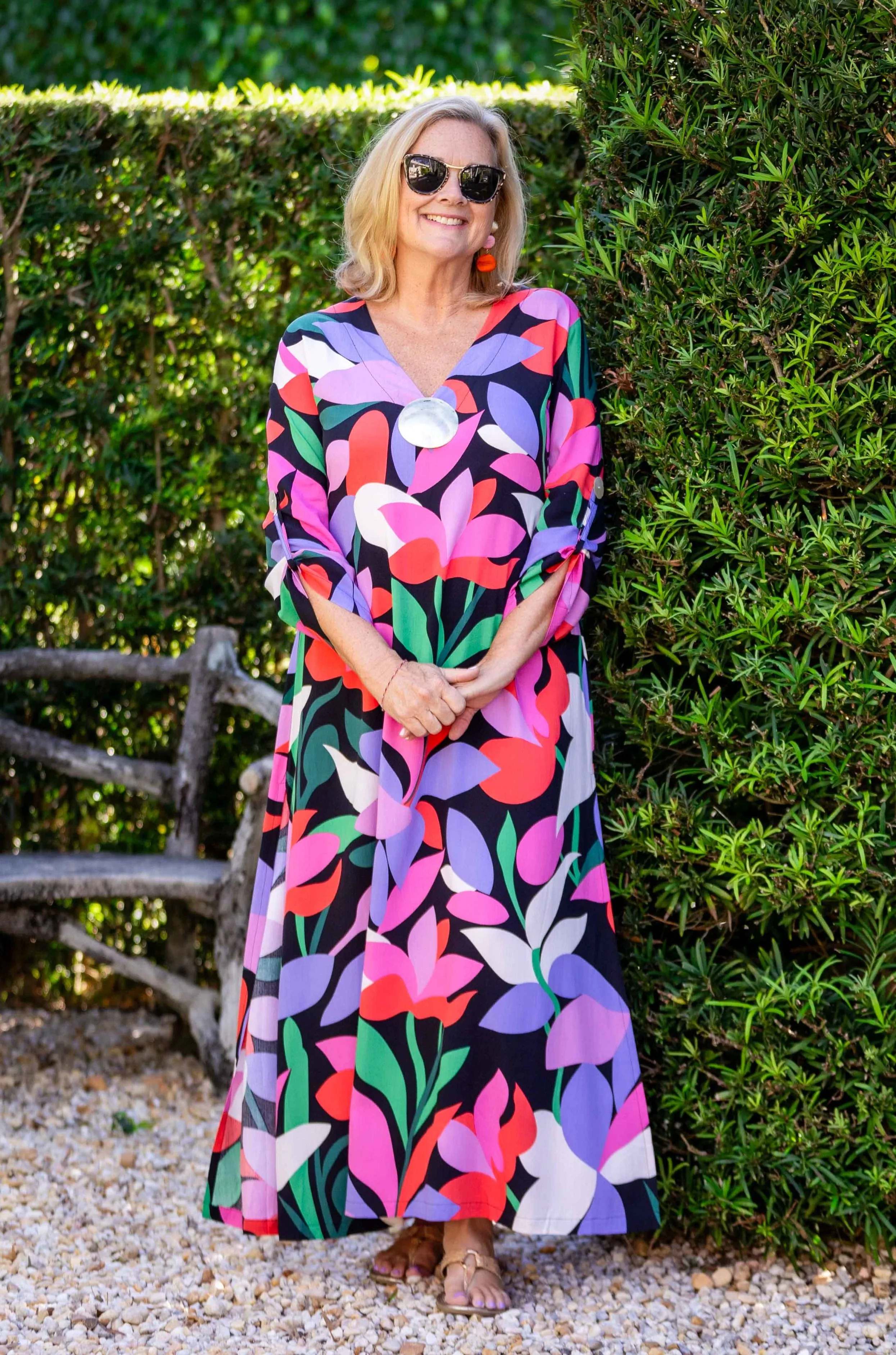 Seychelles Kaftan / Black Fuchsia