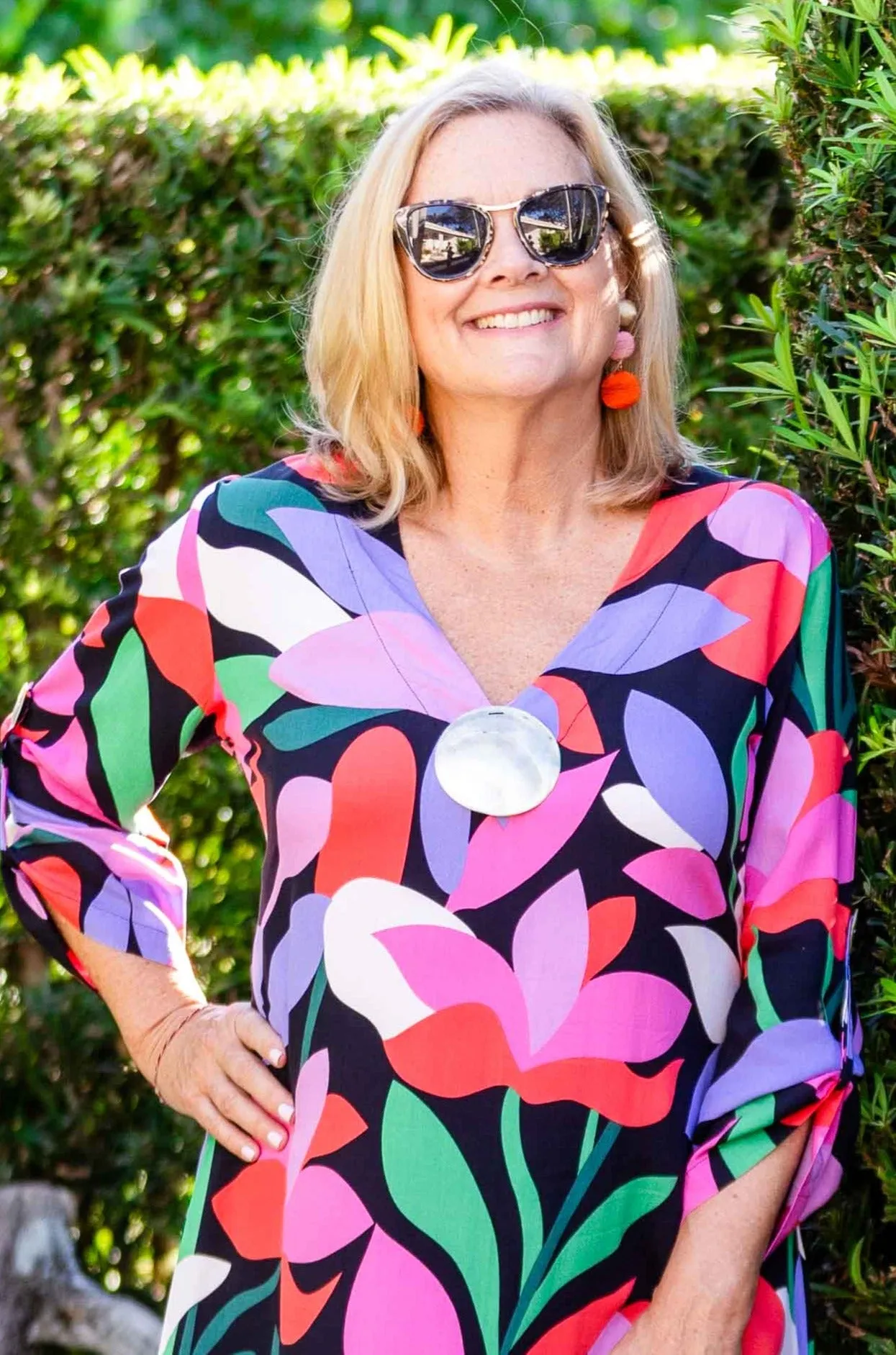 Seychelles Kaftan / Black Fuchsia