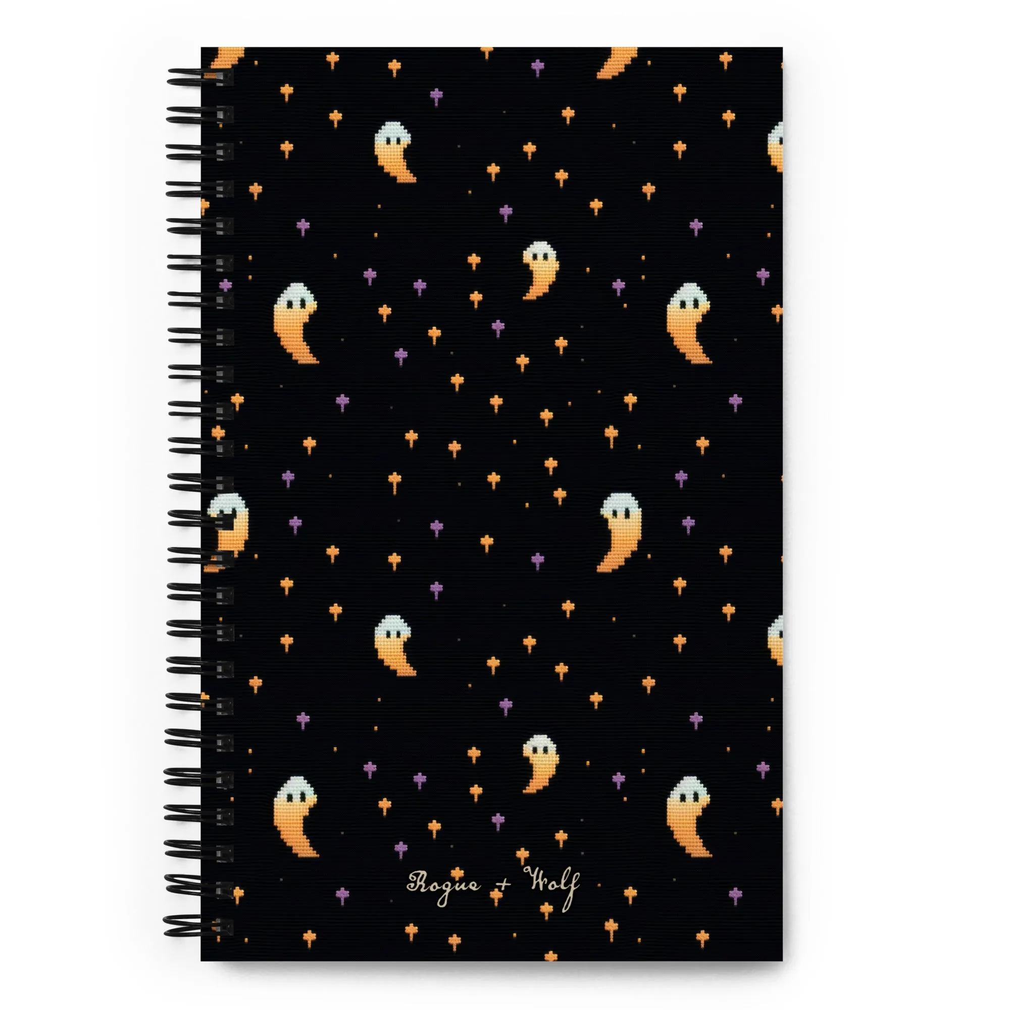 Spooky Soirée Spiral Notebook - Witchy Diary with Cute Ghosts, Uni & College Dark Academia Journal - Gothic Stationery