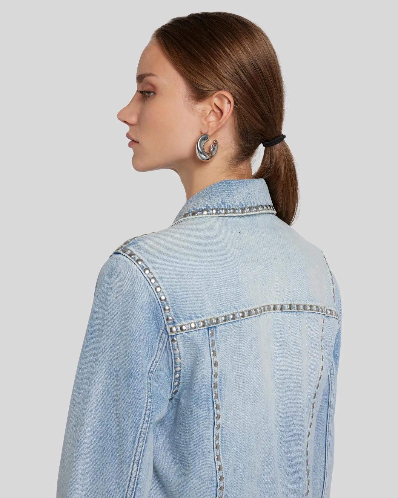 Studded Trucker Jacket in Pricila