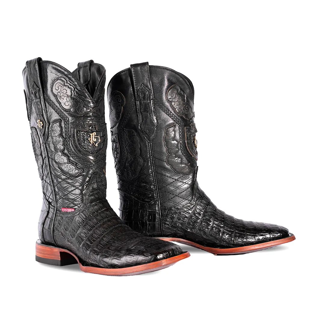 Texas Country Exotic Boot PP150 Caiman Cola Belly Negro H501