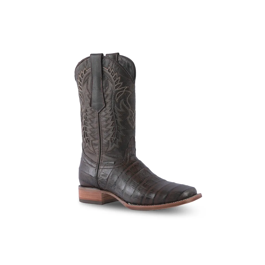 Texas Country Western Boot  American Belly Choco Square Toe E642