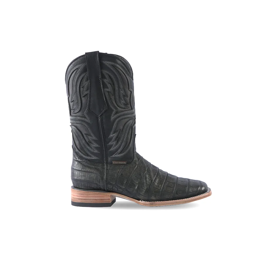 Texas Country Western Boot Belly American Black E690