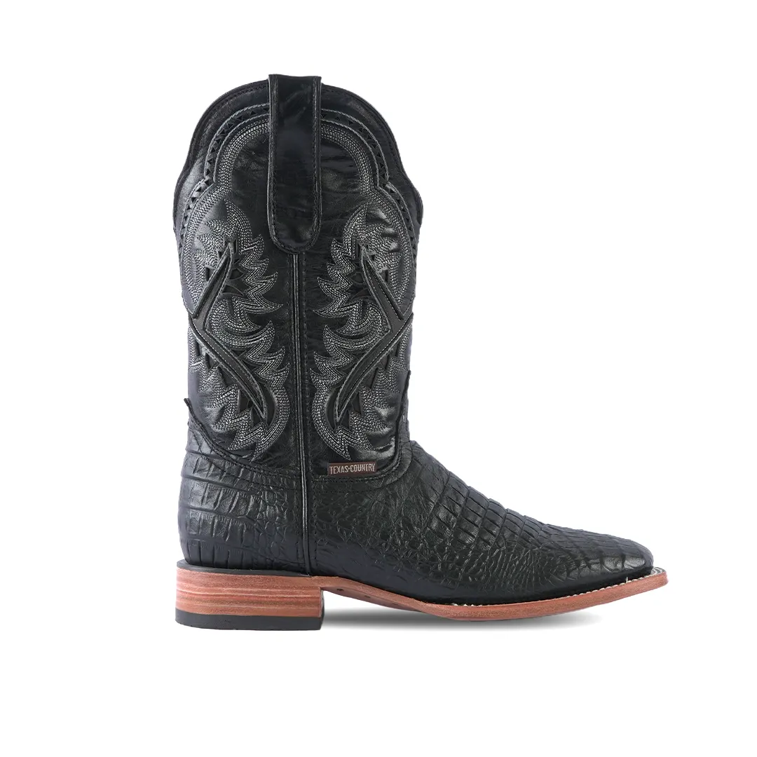 Texas Country Western Boot Belly Black E423