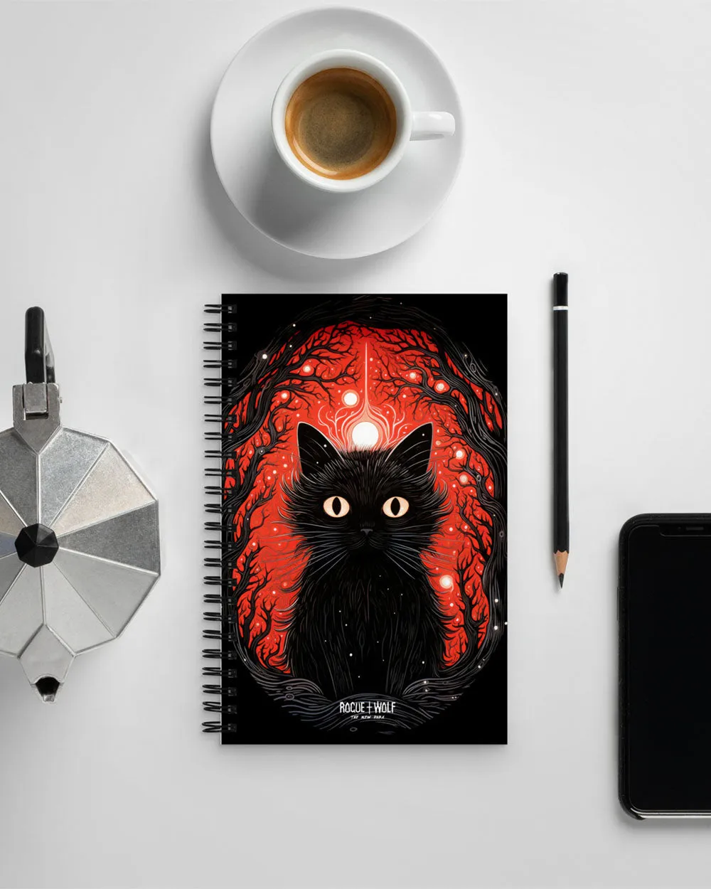 The All-Seeing Spiral Notebook - Gothic Home Office Stationery Journal For Women Halloween Gifts