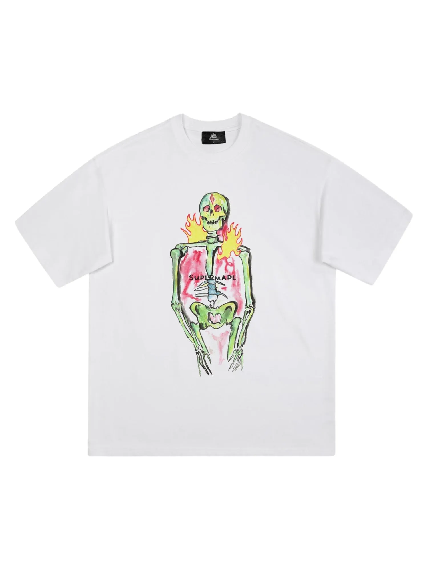 Thesupermade Hand-painted Skull Print T-shirt - 1629