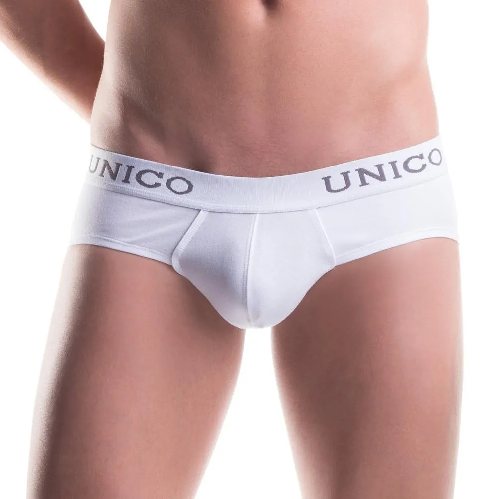 Unico Classic Long-sleeved T-Shirt with round neck  White and Briefs Cotton Gift Set