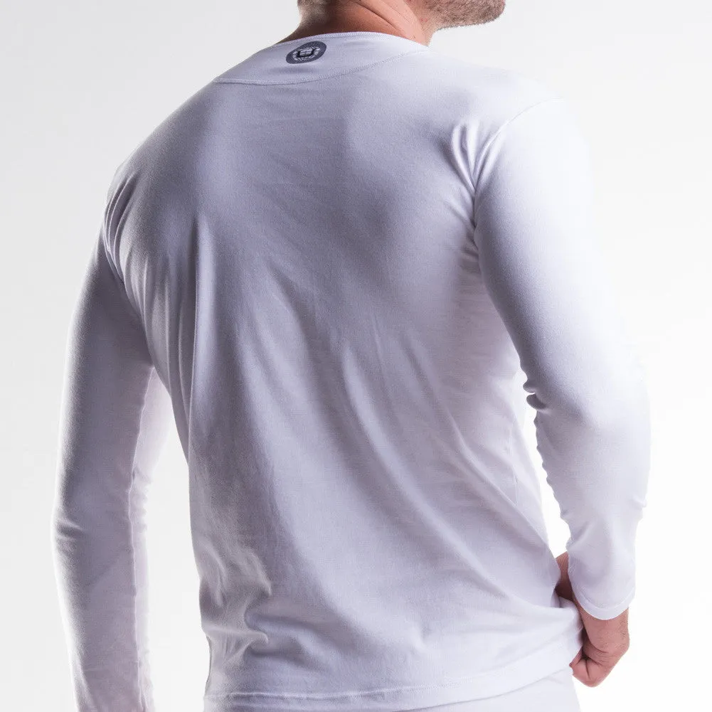 Unico Classic Long-sleeved T-Shirt with round neck  White and Briefs Cotton Gift Set