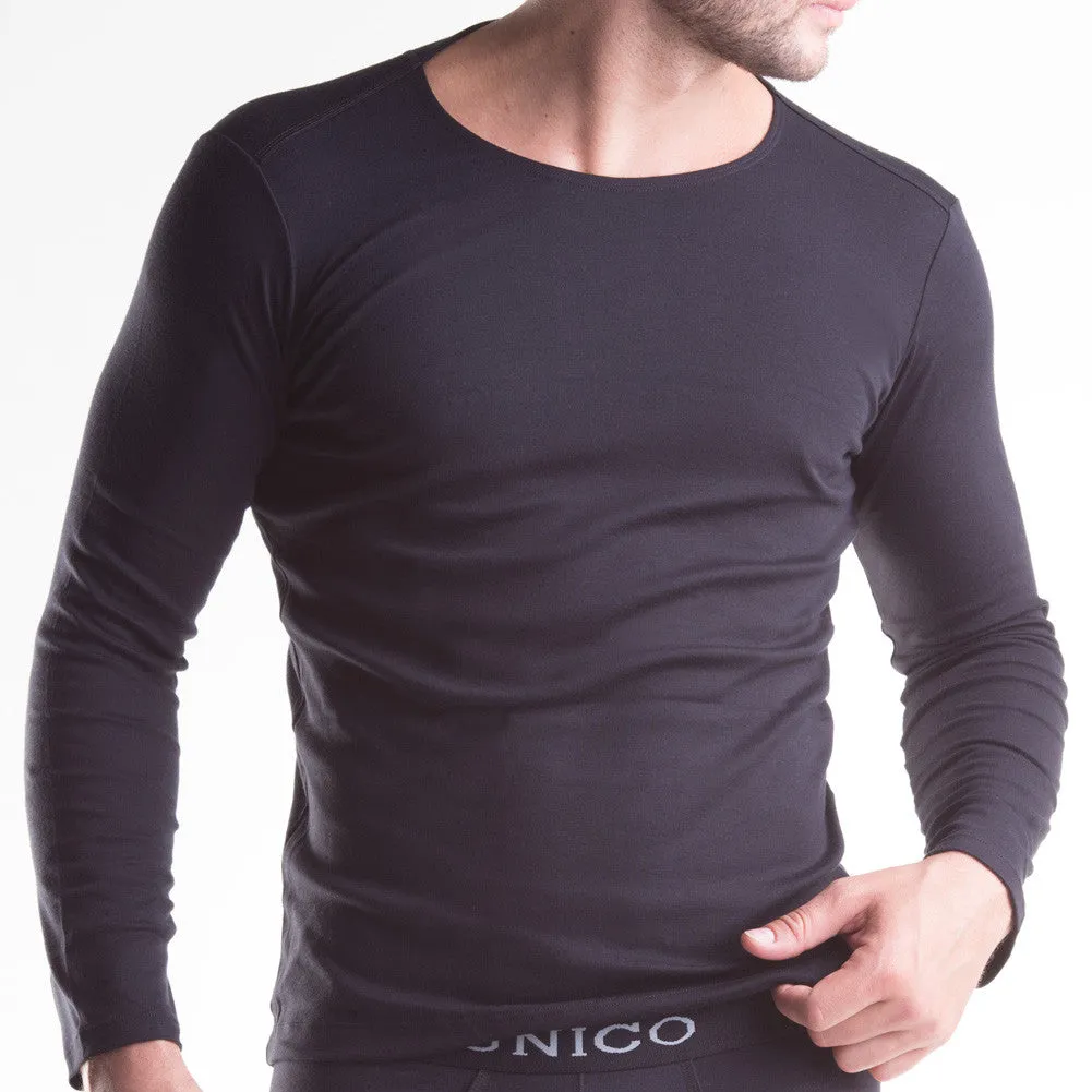 Unico Classic Unico Long-sleeved T-Shirt and Black Briefs Cotton Gift Set