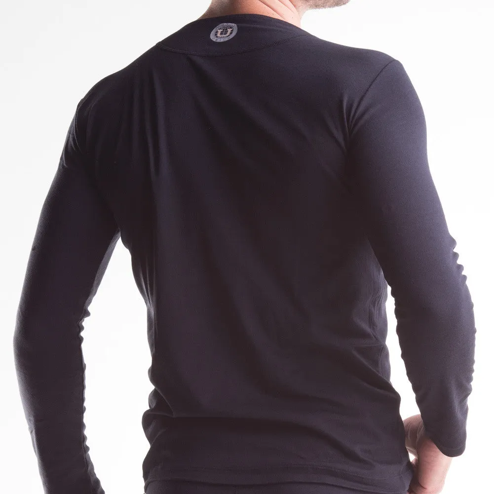 Unico Classic Unico Long-sleeved T-Shirt and Black Briefs Cotton Gift Set