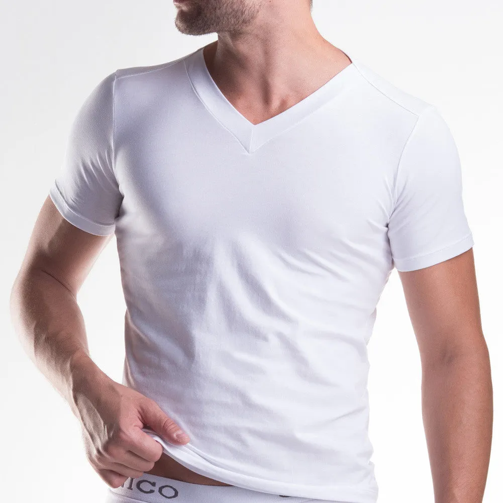 Unico Classic V-Neck Short Sleeve Tonic and Brief White Gift Set in Cotton