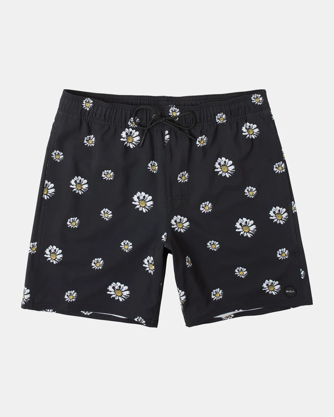 VA Pigment Elastic Waist 17 Boardshorts - Black Floral