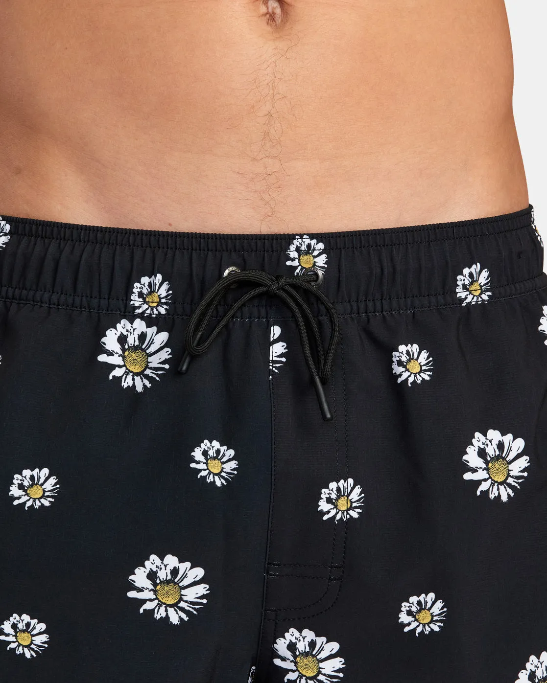 VA Pigment Elastic Waist 17 Boardshorts - Black Floral