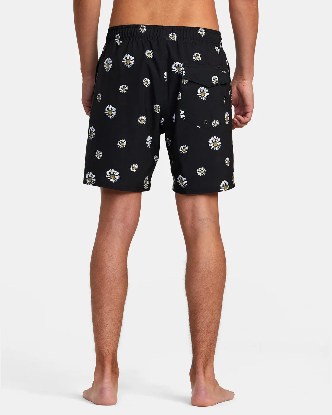 VA Pigment Elastic Waist 17 Boardshorts - Black Floral